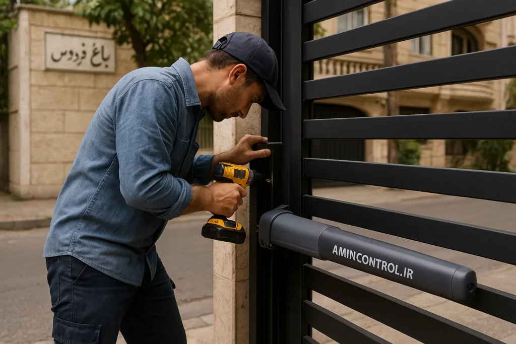 نصب درب اتوماتیک در باغ فردوس