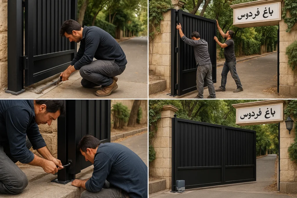 نصب درب اتوماتیک در باغ فردوس